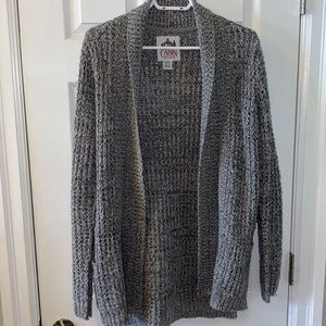 Grey knitted cardigan